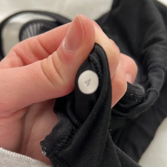 Lululemon Black and Gray Striped Strappy Back Sports Bra - Picture 3 of 6